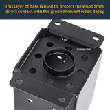 AXWHYS 4×4 Post Base 4 Pcs, (Inner Size 3.5x3.5) Post Brackets, Heavy Duty Black Metal Powder-Coated Thick Steel Post Anchor Outdoor for Support Deck AXWHYS