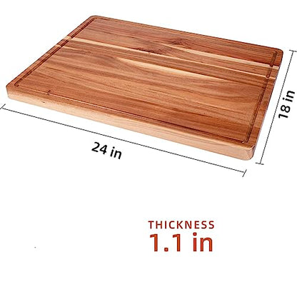 GaoMon 24 x 18 In Acacia Cutting Boardfor Kitchen, XXL Extra Large Charcuterie Cheese Platter Serving Tray, Food Prep and Serving Boards, Chopping - WoodArtSupply