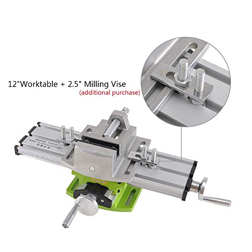 Mini Milling Machine Work Table Vise Portable Compound Bench X-Y 2 Axis Adjustive Cross Slide Table , for Bench Drill Press 12.2inches-3.54" (310mm Drealin