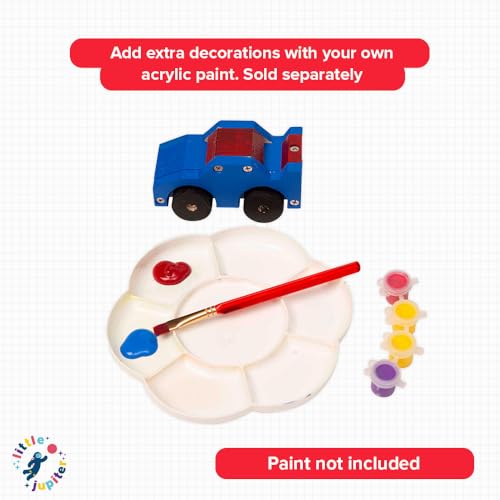 DIY Wooden Monster Truck w/ Stickers - Kids Building Kit - Stem Building Toys - Wood Crafts for Kids - Building Kits for Kids - Woodworking Kits for Little Jupiter