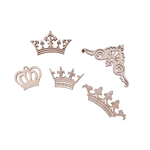 ABOOFAN 10 Pcs Natural Wood Slices Unfinished Natural Wood Slice Crown Pattern Slices Pendant Wooden Mix ABOOFAN