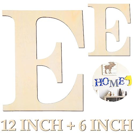 Large Wooden Letters 12 inch Wood Letters for Crafts Projects Small Wooden Letters 6 inch for Wall Decor Home Decor Birthday Party Wedding HEKOOLA