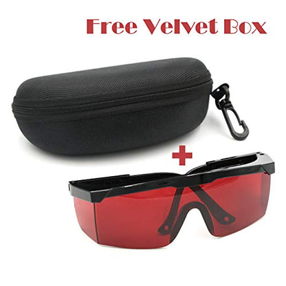 GOSONO 2 SET Goggles Laser Safety Glasses 190nm to 540nm Laser protective eyewear With Velvet Box (2pcs Red) - WoodArtSupply