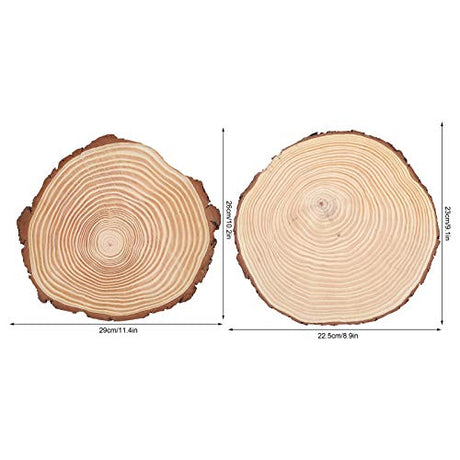 Large Natural Wood Slices, Unfinished Round Wood Discs Wooden Circles for Arts with Bark for Crafts, Centerpieces, Paintings(22.5x23) HERCHR