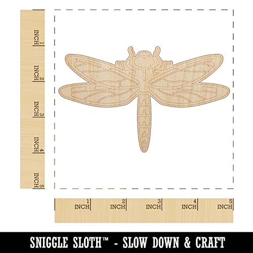 Dazzling Dragonfly Dasher Darner Insect Unfinished Wood Shape Piece Cutout for DIY Craft Projects - 1/4 Inch Thick - 4.70 Inch Size Sniggle Sloth