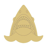 Shark Design by Lines Cutout Unfinished Wood Beach Nautical Door Hanger MDF Shaped Canvas Style 7 Art 1 (12") Diverse Woodworking