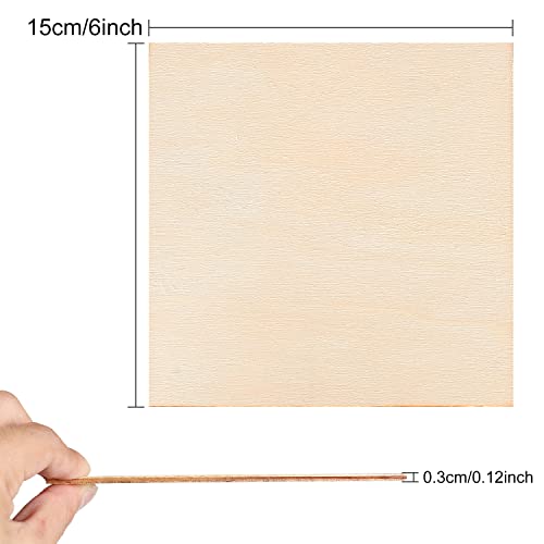  100 Pieces 4x4 Inch Wood Squares Unfinished Basswood Plywood  Wooden Sheets 1/8 inch Thick Blank Wood Squares for Crafts Painting  Scrabble Tiles Mini House Building Wooden Plate Architectural Model