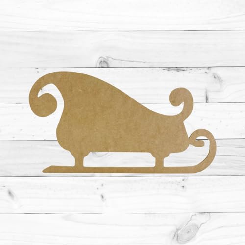 Christmas Sleigh Unfinished Cutout, Wooden Shape, Paintable Wooden Build-A-Cross