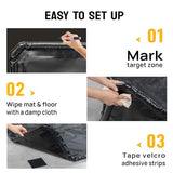 TUFFIOM 9'x 20' Containment Mat w/Squeegee, Garage Floor Mats for Under Car, Heavy Duty Waterproof Car Parking Mats for Snow Ice Rain Mud Oil TUFFIOM