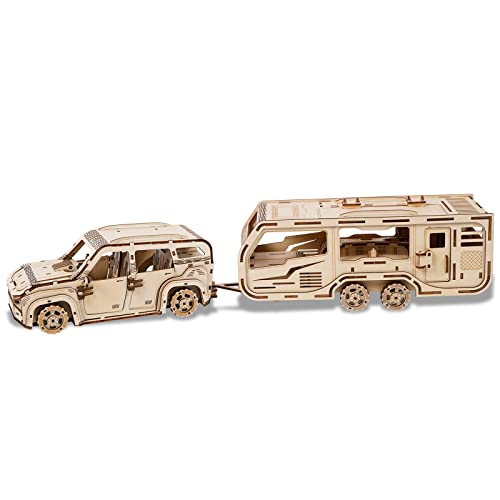 3D Wooden Puzzle for Adults, Trailer Mechanical Car 3D Jigsaw Puzzles, DIY Model Building Kit Handicraft Wood Craft Hobbies Toy, Birthday for - WoodArtSupply