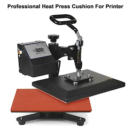 15x15“ Silicone Heat Press Mat with Dressing Ruler Set, 0.3” Thickest Silicone Heat Press Pad for Heat Press Machine, Flat Heat Transfer Press BATTIPAW