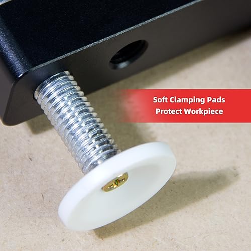 GOINGMAKE Bench Dog Clamp,3/4" Bench Dog Hole Clamps for Woodworking Tools All Metal MFT Clamp Fast Acting Hold Down Clamps with Protective Pads for goingmake