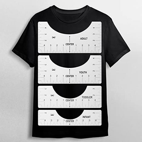 Mr. Pen- Tshirt Ruler, 4 pcs, Tshirt Alignment Tool, Shirt Ruler for Vinyl Alignment, Ruler for Children Youth Adult, Heat Press Accessories, Tshirt Mr. Pen