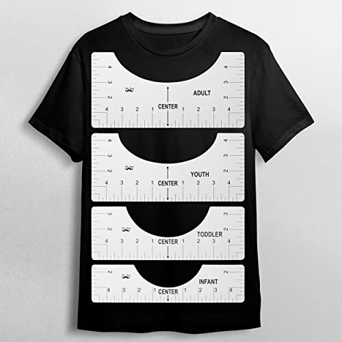 Mr. Pen- Tshirt Ruler, 4 pcs, Tshirt Alignment Tool, Shirt Ruler for Vinyl Alignment, Ruler for Children Youth Adult, Heat Press Accessories, Tshirt