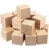 HOZEON 45 PCS 2 Inch Wooden Cubes, Natural Unfinished Wood Blocks, Blank Wood Square Blocks for Painting, Puzzle Making, Decorating, Crafts and DIY HOZEON