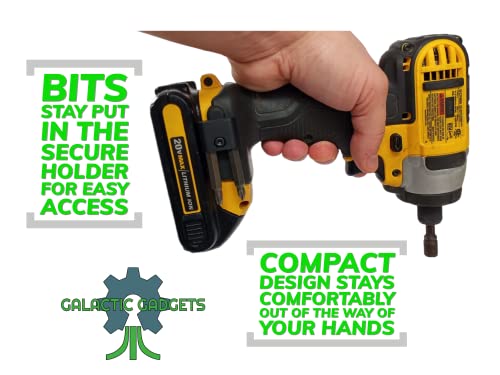 MAGNETIC Bit Holder for DEWALT 20V Drill or Craftsman V20 Drill - Side Mounted - Strong Magnets - Low Profile Design - Galactic Gadgets Galactic Gadgets