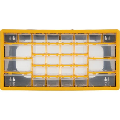 Stalwart 30-Drawer Small Part Organizer, 19.6" x 6.25" x 9.75", Yellow - WoodArtSupply