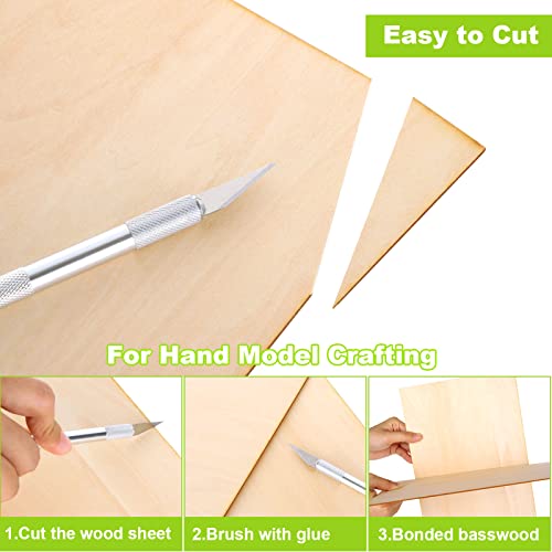 CYEAH 16 Pcs 12 x 8 Inch Basswood Sheets 1/16, 1.5mm Thin Plywood Sheets Unfinished Wood Sheets Basswood Sheet for Laser Cutting Crafts DIY Wooden CYEAH