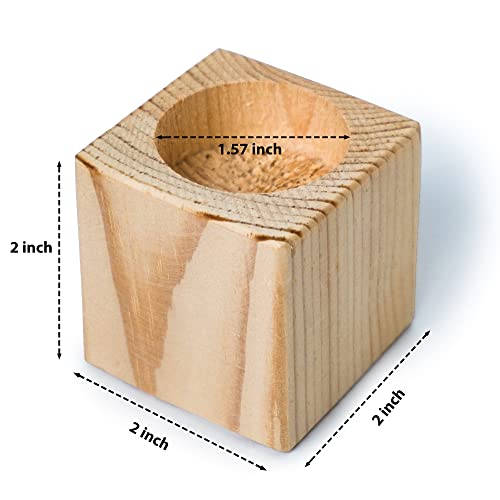 Sarap Wood Tealight Candle Holder - Rustic Wooden Votive Candle Holders - 10pcs Candle Holders Bulk - Wood Candle Holders for Centerpieces for - WoodArtSupply