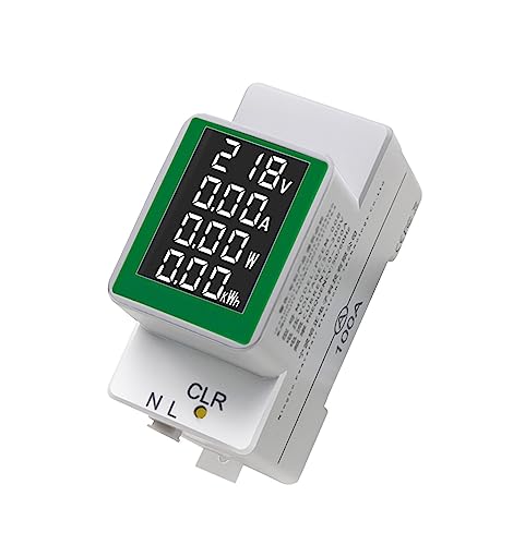 HiLetgo AC Digital Multimeter 50-300V 100A PZEM-008 LCD Display Digital Current Voltage Active Power Energy Multimeter Ammeter Voltmeter AC Din Rail HiLetgo