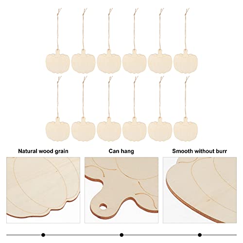 Sewroro 30pcs Wooden DIY Pumpkin Unfinished Wood Craft Cutout Blank Pumpkin for Halloween Fall Thanksgiving Party DIY Craft Decoration Supplies Sewroro