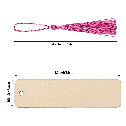 36Pcs Wood Blank Bookmarks Set Wooden Craft Bookmark Accessories DIY