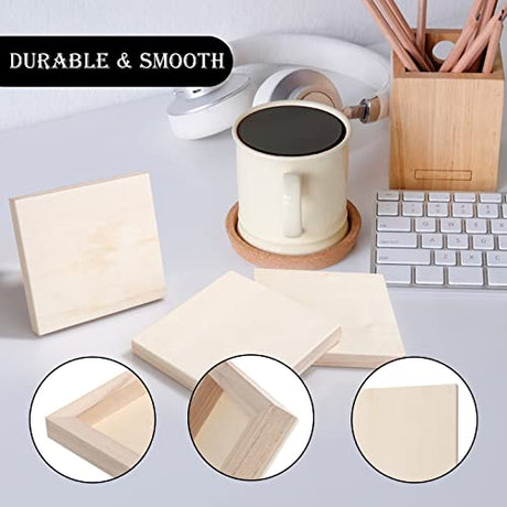 ABuff 15 Pack Wood Panels 6x6 Wood Panel Boards Unfinished Wood Canvas Boards for Painting, Square Wooden Panels for Painting Crafts, Pouring, Arts ABuff