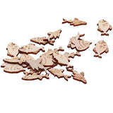 Wedding Decor 20pcs Wood Pieces Sea Animals Wood DIY Crafts Cutouts Wooden Ocean Animals Slices Embellishments for Art Crafts Fish Sewroro