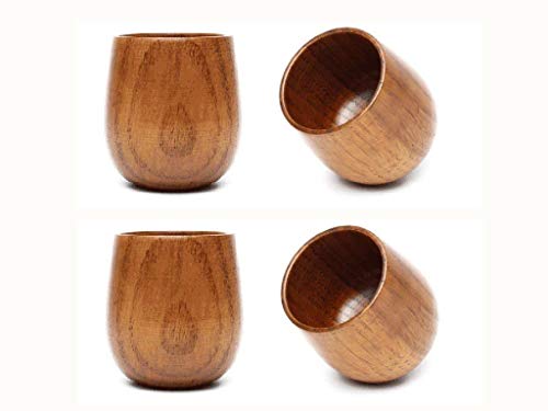 Wooden Tea Cups Natural Solid Wood Tea Cup,Wooden Teacups Coffee Mug for  drinking Tea Coffee Hot Drinks