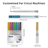 Welebar Glitter Gel Pen Set for Cricut Maker 3/Maker/Explore 3/Air 2/Air, 0.8 Tip Glitter Pen Set of 7 Pack Medium Point Pen, Writing, Drawing, Welebar