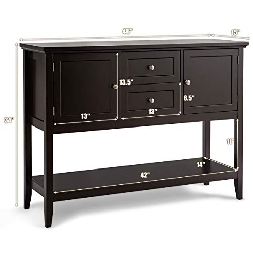 Giantex Buffet Sideboard, Wood Storage Cabinet, Console Table with Storage Shelf, 2 Drawers and Cabinets, Living Room Kitchen Dining Room Furniture,