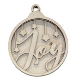 Joy Door Sign 3 Pieces Laser Cut Out Unfinished RND41 The Wood Shape Store