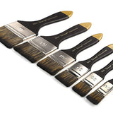 Dainayw Artist Flat Paint Brush-Large Wash Brushes Set for Gesso, Varnishes, Acrylic Painting, Watercolor, Wood, Wall, Furniture-Brush Cleaner 6 Pcs dainayw