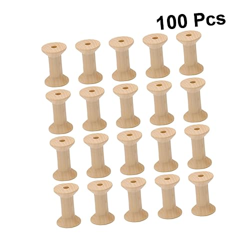 Anneome 100 Pcs Flossers Embroidery Kit Wooden Craft Spools Wood Thread Spools Dental Floss Winding To Weave Anneome