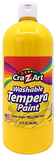 Cra-Z-Art Washable Tempera Paint, Yellow, 32 Oz Bottle - WoodArtSupply