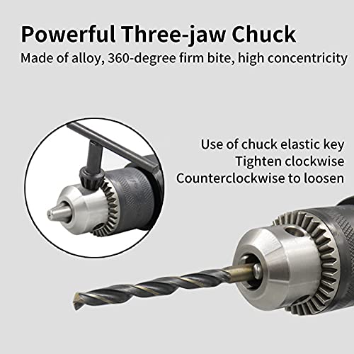 Air Tool Drillpistol Drills, 1/2" Pneumatic Air Drill, 700rpm CW/CCW Handle Type Reversible Variable Speed Drilling Tool Engraving Grinder with Yosoo