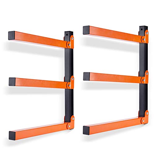 Ultrawall Wall Mount Wood Organizer and Lumber Storage Metal Rack with 3-Level - Indoor & Outdoor Use, 2 Pack Ultrawall