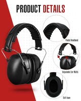 Copkim 12 Pcs Hearing Protection Ear Muffs NRR 28dB Noise Reduction Headphones Shooting Ear Protection Earmuffs(Black) Copkim