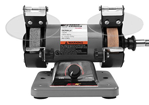 Performance Tool W50003 3-inch Portable Mini Bench Grinder and Polisher with Flexible Shaft and Accessories, 120W, 0-10000 RPM - WoodArtSupply