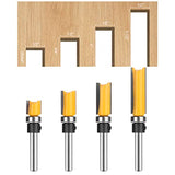 UTRUSTTO Pattern Flush Trim Router Bits 1/4 Inch Shank, Bottom Bearing Flush Trim Router bit Set, Cutting Diameter: 1/2", Cutting Height Respectively UTRUSTTO