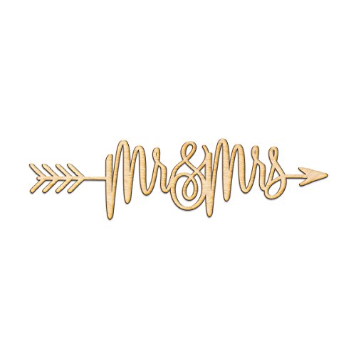 mr&mrs Right Arrow Wood Sign Home Decor Wall Art Hanging Rustic Unfinished 18" x 4" Woodums