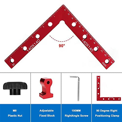 90 Degree Positioning Squares Right Angle Clamps 5.5" x 5.5"(14 x 14cm) Aluminum Alloy Woodworking Carpenter Corner Clamping Square Tool for Picture