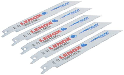 LENOX Reciprocating Saw Blades, Metal Cutting, 6-Inch, 14 TPI, 5-Pack (20564614R) - WoodArtSupply