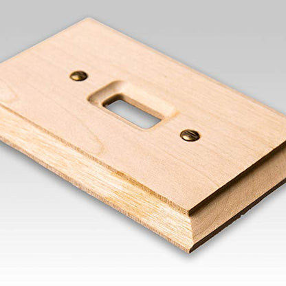 Amerelle Baker Single Toggle/Single Rocker Unfinished Wood Wallplate - WoodArtSupply