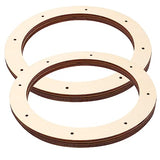 SEWACC 2Pcs Wooden Wreath Frame Flat Wreath Base Wreath Form Flower Wreath Boards Wreath Boards with Holes Craft Hoop Rings Floral Hoop Centerpiece SEWACC