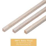 Balsa Wood Sticks 1/2 Inch Square Dowels 12" Long - Pack of 15 by Craftiff (15 Pcs) Craftiff