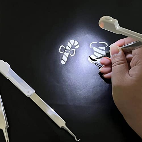 Vinyl Weeding Tool Set with 3 Pcs LED Light, Weeding Hook, Tweezers, Pin for Crafting, Small Vinyl Projects, Paper & Iron-On Projects, LED Vinyl