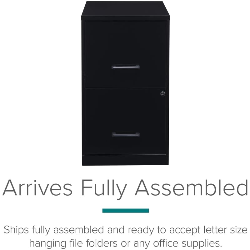 Scranton & Co Metal 2 Drawer Letter File Cabinet in Black Scranton & Co