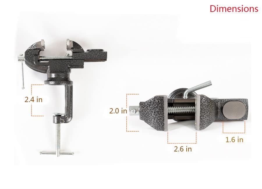 Bench Vise Home Vise Clamp-On Vise, 2.5" black HENGDA VISE