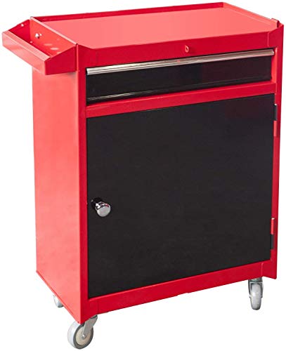 Torin ATBT1204B-RB Rolling Garage Workshop Organizer: Detachable 4 Drawer Tool Chest with Large Storage Cabinet and Adjustable Shelf, 11" 20.3" Torin